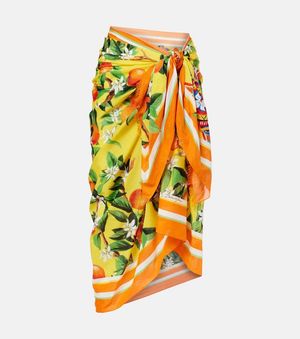Dolce & Gabbana Bedruckter Pareo Aus Baumwolle - Orange