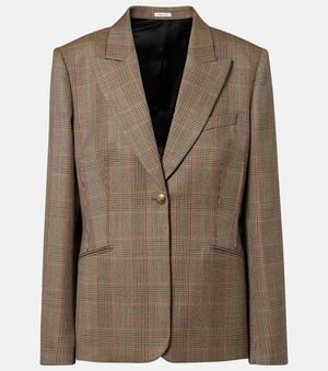 McQueen Country Check Wool Blazer - Brown