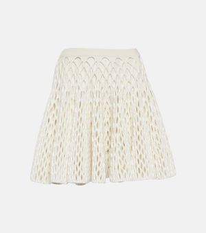Alaïa High-Rise Knit Miniskirt - Natural