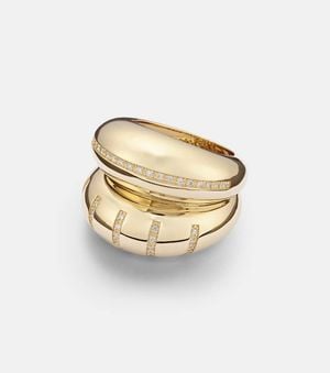 Lauren Rubinski Apollonia 14Kt Ring With Diamonds - Metallic