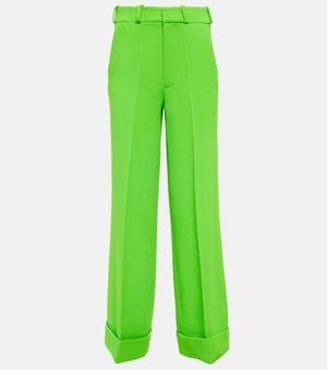 Christopher Kane Wool Wide-Leg Pants - Green