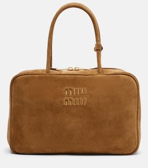 Miu Miu Beau Large Suede Top-Handle Bag - Brown