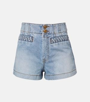 Zimmermann Wanderlust Denim Shorts - Blue