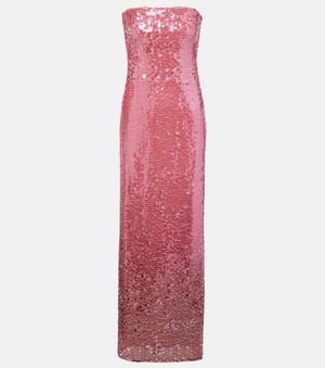 Jonathan Simkhai Leilani Sequined Strapless Gown - Pink