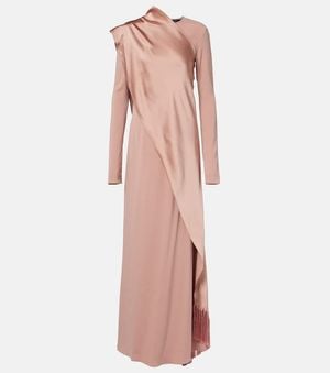 ‎Taller Marmo Mounia Caped Crepe Cady Gown - Pink