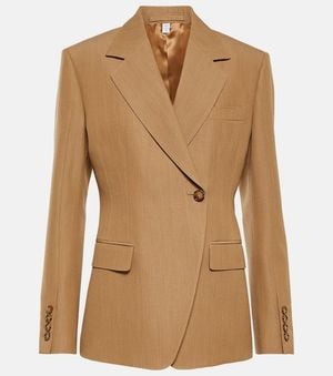 Burberry Single-Breasted Wool Blazer - Brown