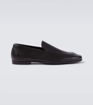 John Lobb Tyne Leather Loafers - Black