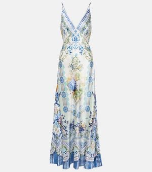 CAMILLA Vestido Lencero My Homespun Heart De Seda - Azul
