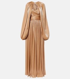 Costarellos Gathered Pleated Gown - Natural