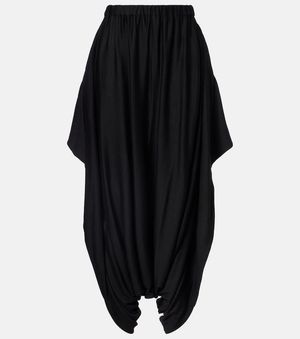 Junya Watanabe High-Rise Wool Tapered Trousers - Black