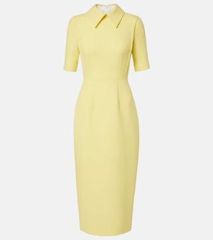 Emilia Wickstead Valletta Wool Crepe Midi Dress - Yellow