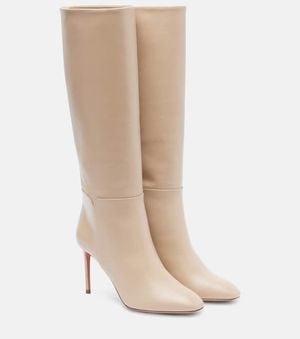 Aquazzura Sellier 85 Leather Knee-High Boots - Natural