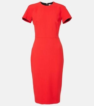 Victoria Beckham Crepe Midi Dress - Red