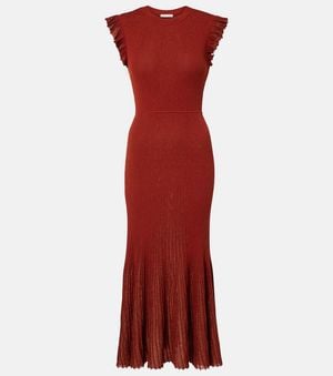 Ulla Johnson Midikleid Noelle Aus Strick Und Lame - Rot