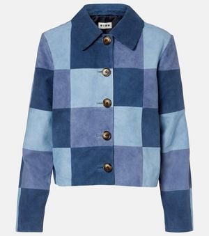 RIXO London Chaqueta De Ante Con Patchwork - Azul