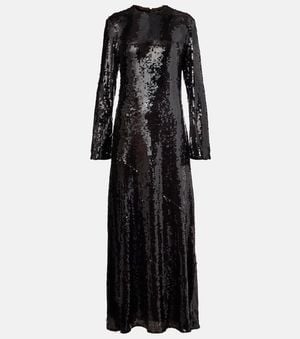 ROTATE BIRGER CHRISTENSEN Sequined Maxi Dress - Black