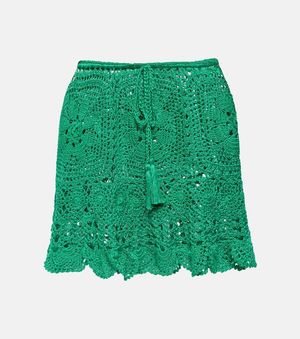 Anna Kosturova Crochet Miniskirt - Green