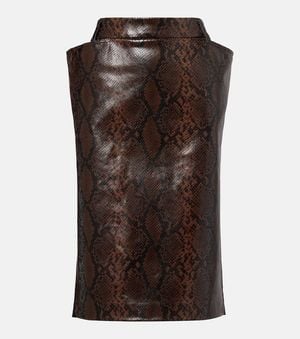 Stella McCartney Snake-Effect Midi Skirt - Brown