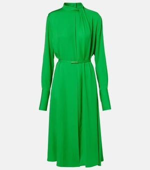 Tom Ford Belted Silk Midi Dress - Green