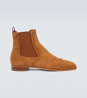 Christian Louboutin Cloo Crosta Spike Chelsea Boot - Brown