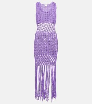 Anna Kosturova Crochet Minidress - Purple
