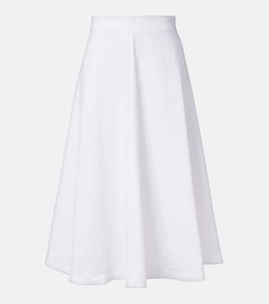 Altuzarra Varda Cotton-Blend Midi Skirt - White