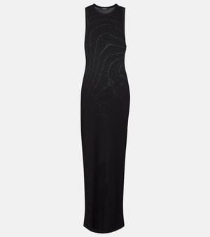 Wardrobe NYC Racer Cotton-Blend Maxi Dress - Black