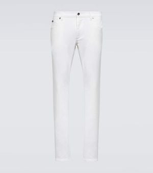 Dolce & Gabbana Jeans Skinny Con Logo - Blanco