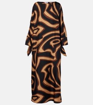 PUCCI Labirinto Silk Satin Kaftan - Brown