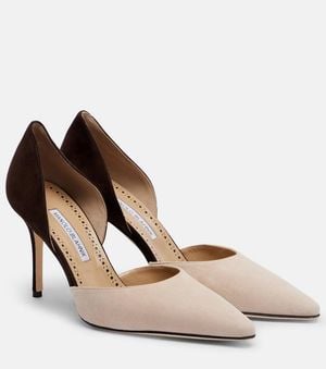 Manolo Blahnik Taylerbinu 90 Suede Court Shoes - Brown