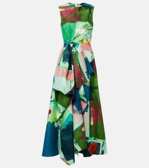 ROKSANDA Nura Bow-Detail Cotton Cocktail Dress - Green