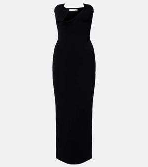 Christopher Esber Odessa Embellished Ribbed-Knit Midi Dress - Black