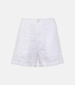 Velvet Fallon Linen Shorts - White