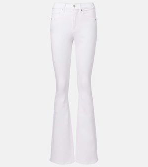 Veronica Beard Beverly High-Rise Flared Jeans - White