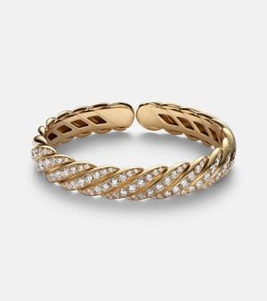 David Yurman Bracelet Sculpted Cable Flex En Or 18 Ct Et Diamants - Métallisé