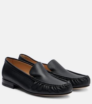 Manolo Blahnik Leonda Leather Loafers - Black