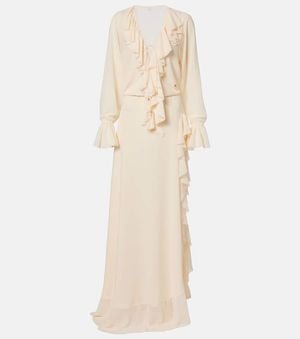 Bananhot Bellen Ruffled Maxi Dress - Natural