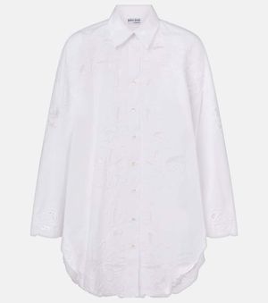 Juliet Dunn Chemise En Coton A Broderies Anglaises - Blanc