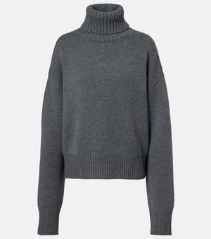 Extreme Cashmere N°434 Crop Xtra Turtleneck Sweater - Gray