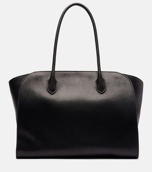The Row Marlo 14 Leather Tote Bag - Black