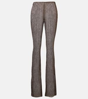 Cala De La Cruz Pantalon Evase Dries A Sequins - Gris