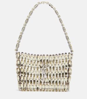 Saint Laurent Cassandre Micro Crystal-Embellished Clutch - Metallic