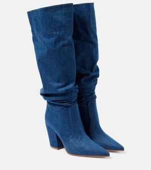 Gianvito Rossi Keinna 85 Denim Over-The-Knee Boots - Blue