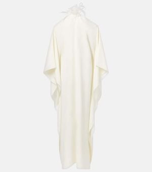‎Taller Marmo Feather-Trimmed Off-Shoulder Gown - White