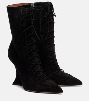 Paris Texas Stiefel Nina 105 Aus Veloursleder - Schwarz