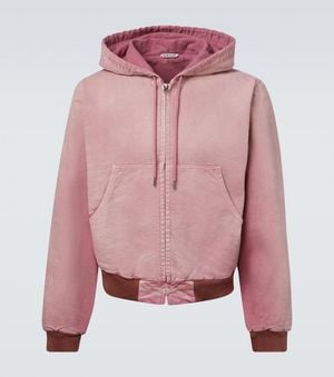 AURALEE Cropped-Kapuzenjacke Aus Baumwolle - Pink