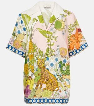 ALÉMAIS Hazel Printed Linen Shirt - Metallic