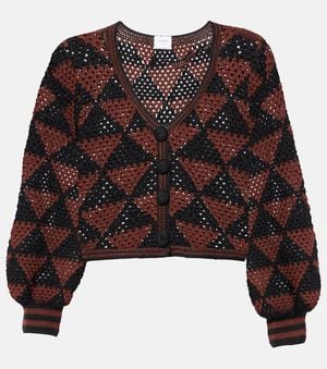 Anna Kosturova Cardigan Malia En Croche De Algodon - Negro