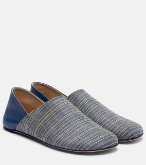 JW Anderson Leather-Trimmed Slip-On Shoes - Grey