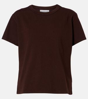 Velvet Leigh Cotton Jersey T-Shirt - Brown